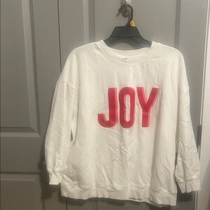 Old Navy White Sweatshirt with Red 'JOY' Print